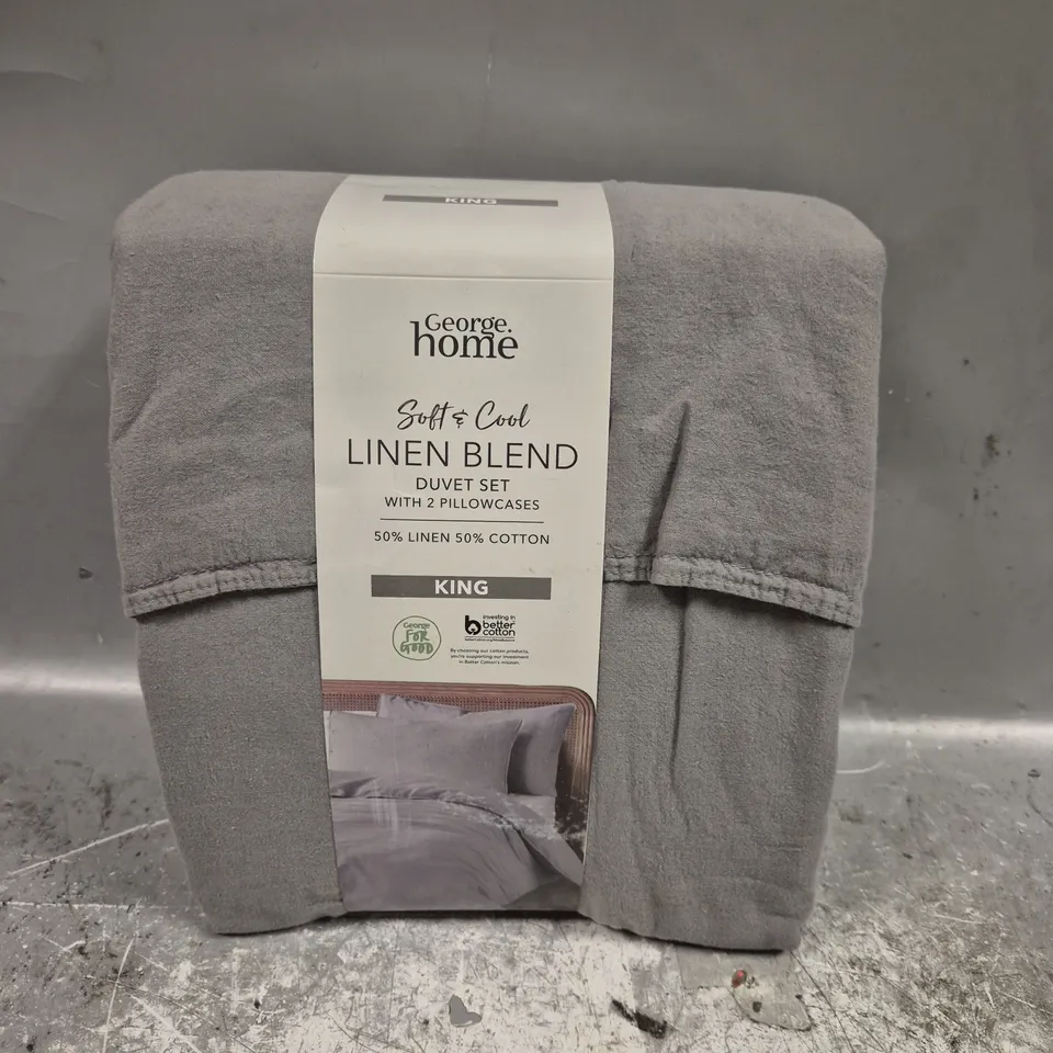 HOME SOFT & COOL LINEN BLEND DUVET SET - KING 