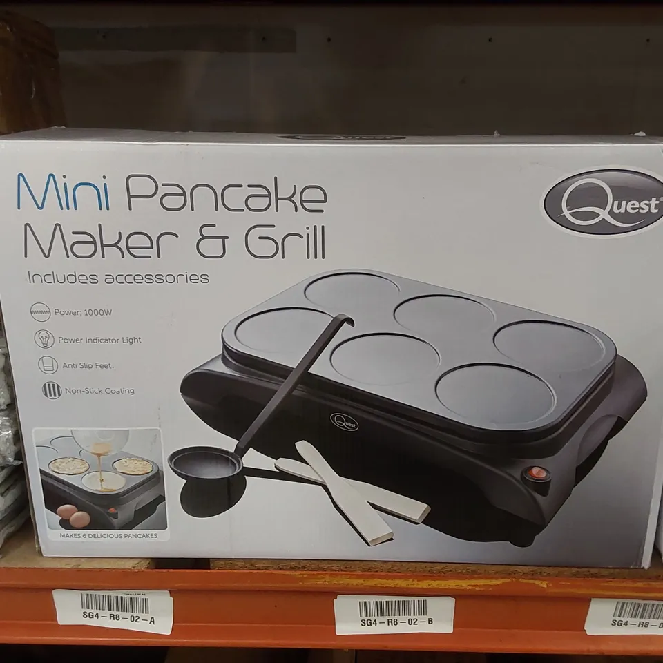 BOXED QUEST CERAMIC NON STICK MINI PANCAKE MAKER & GRILL