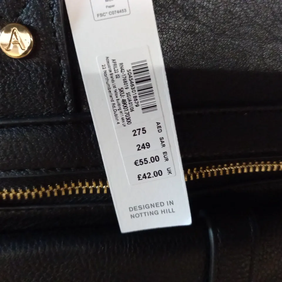 ACCESSORIZE BLACK LEATHER LOOK BACKPACK
