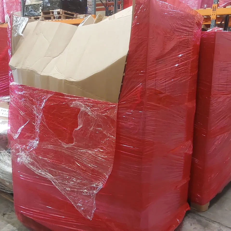 PALLET OF ASSORTED ITEMS INCLUDING: LUVDBABY BABY HIKING BACKPACK, PLAYPEN, OVEN AIR FRYER, LIGHT ECT