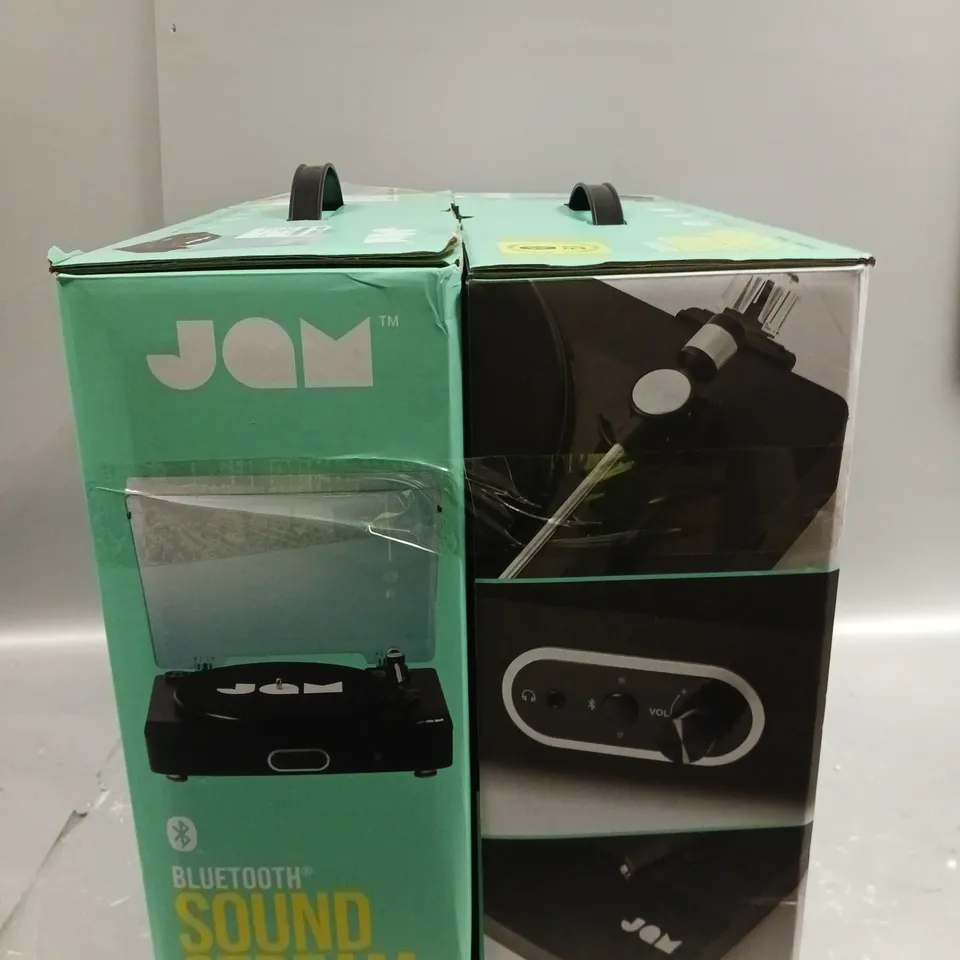 2 X BOXED JAM SOUND STREAM+ BLUETOOTH ENABLED TURNTABLES IN BLACK	