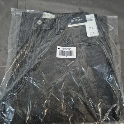 BAGGED ABERCROMBIE & FITCH HIGH RISE WIDE LEG CURVE LOVE JEANS IN GREY - SIZE 29
