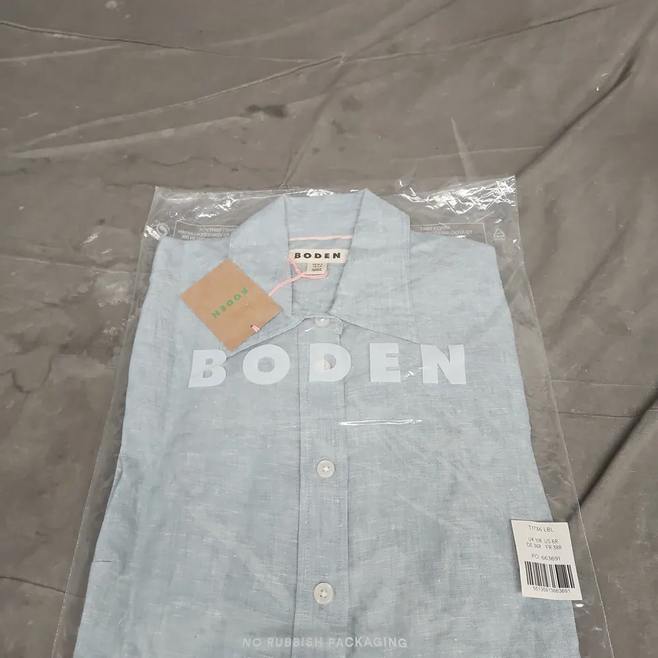 BODEN LADIES SHIRT LIGHT BLUE SIZE 10