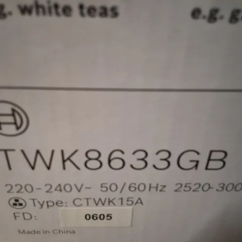 BOXED BOSCH TWK8633GB STYLELINE ELECTRIC KETTLE 1.5 L, 3000W, BLACK/STAINLESS
