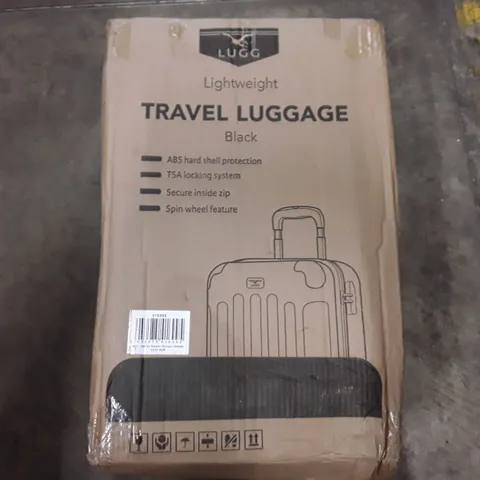 BOXED LUGG LIGHT WEIGHT TRAVEL LUGGAGE CABIN CASE - BLACK