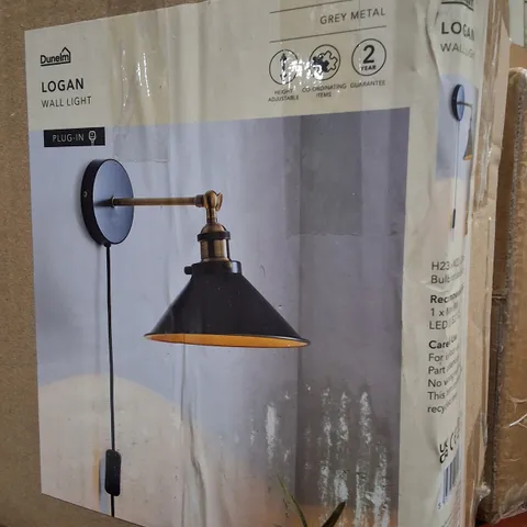 BOXED DUNELM LOGAN WALL LIGHT β PLUG-IN
