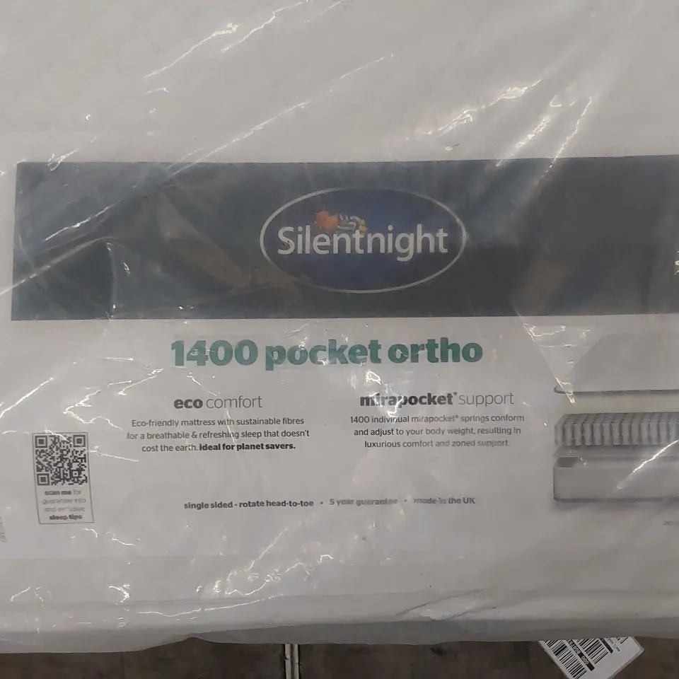 BAGGED SILENTNIGHT 5FT KING SIZED 1400 POCKET ORTHOPEDIC MATTRESS 