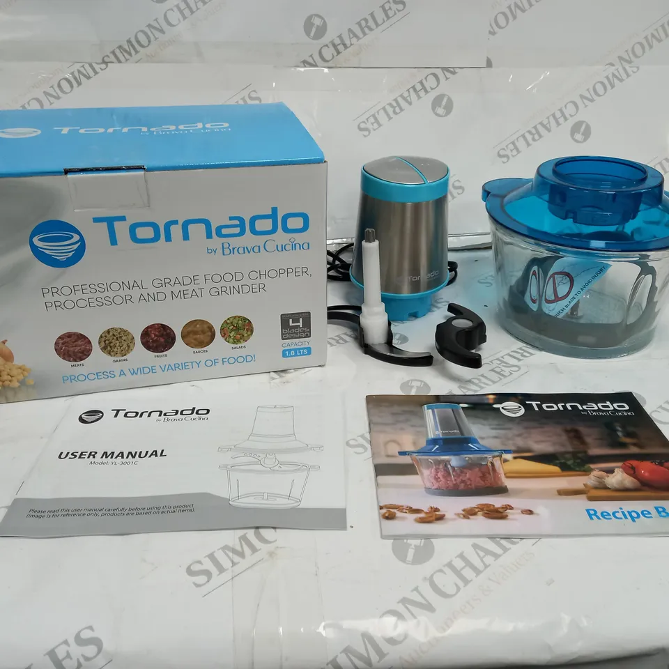 BOXED TORNADO BY BRAVA CUCINA PROFESSIONAL FOOD CHOPPER, PROCESSOR AND MEAT GRINDER