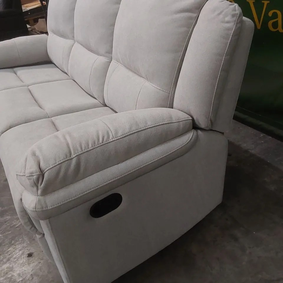 DESIGNER ALBION 3 SEATER FABRIC UPHOLSTERED MANUAL RECLINER SOFA