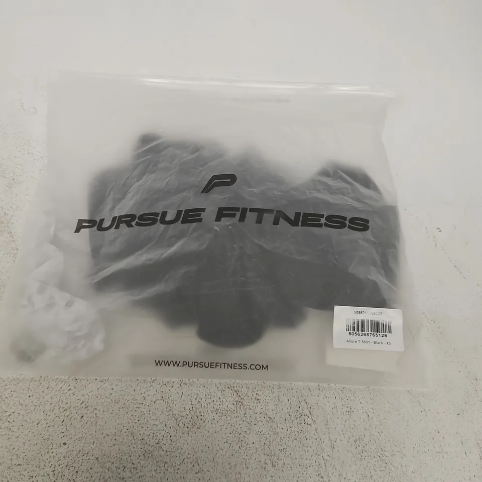 PURSUE FITNESS ALLURE T-SHIRT – BLACK – XS