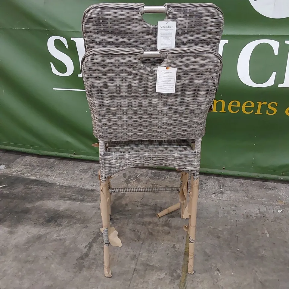 PAIR OF PORTO PATIO BAR STOOLS IN GREY