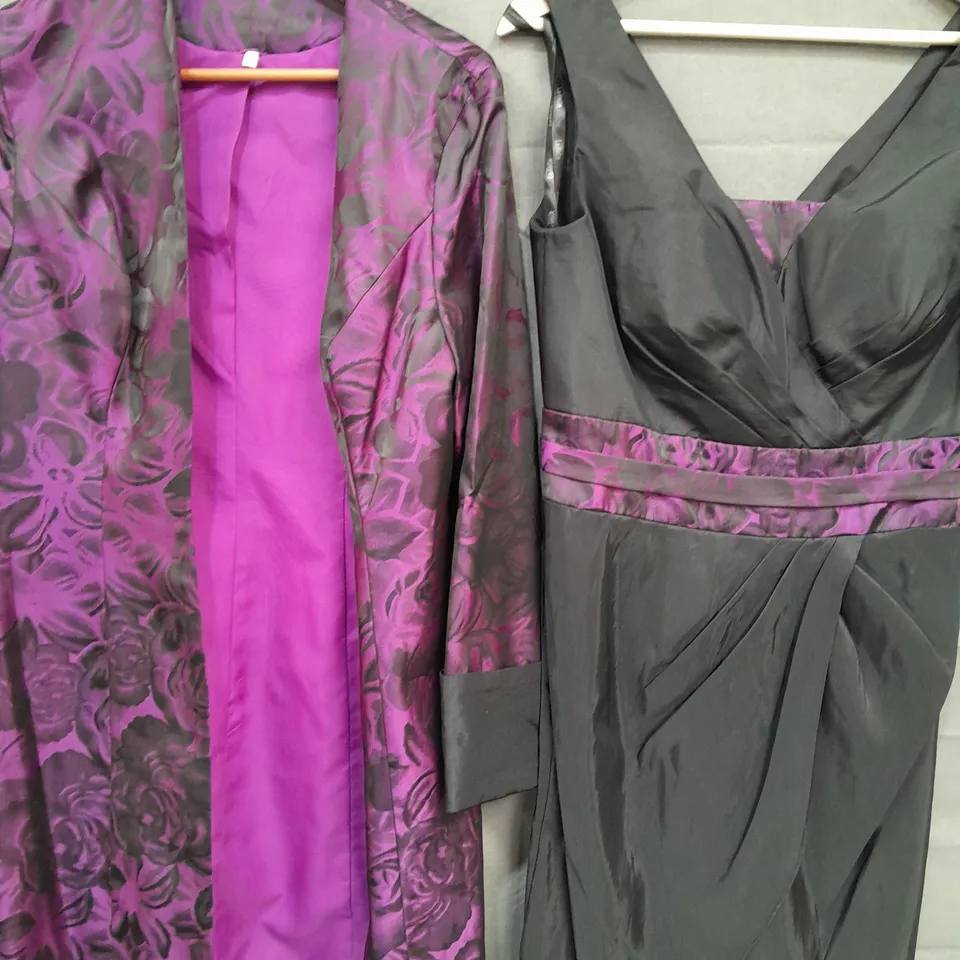 LABEL FASHION OCCASIONAL DRESS AND JACKET SET IN PURPLE/BLACK - 8