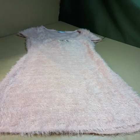 ASOS DUSTY BLUSH TEXTURED MINI DRESS - SIZE 14
