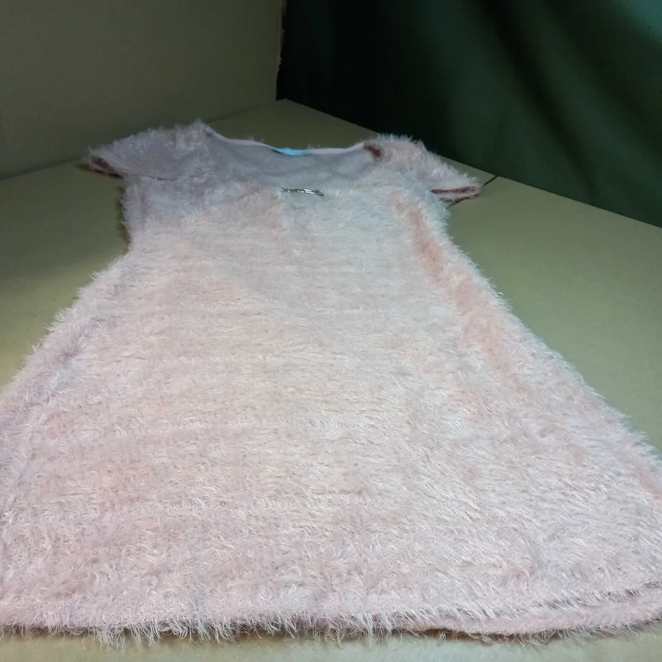 ASOS DUSTY BLUSH TEXTURED MINI DRESS - SIZE 14