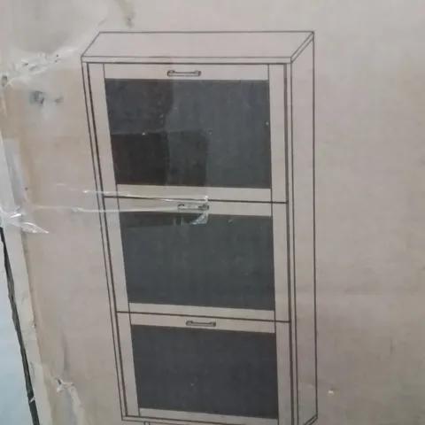 BOXED 10 PAIR SHOE STORAGE CABINET