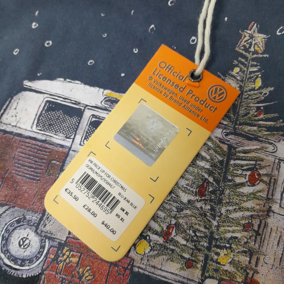 FATFACE OFFICIAL VOLKSWAGEN TSHIRT IN BLUE JEAN SIZE XL