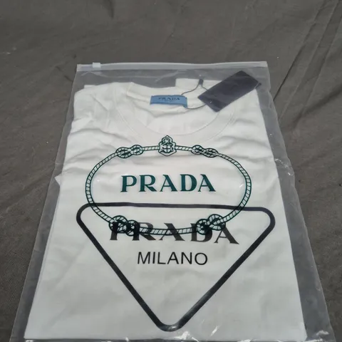 BAGGED PRADA SLOGAN TEE - SIZE UNSPECIFIED