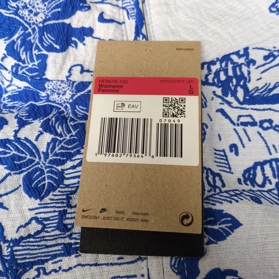 NIKE MOVE TO ZERO WOMEN'S FLORAL PRINT ZIP-UP HOODIE – OVERSIZED FIT, LARGE