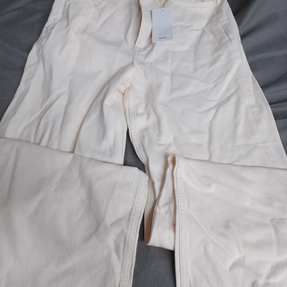 MNG WIDE LEG LOW WAIST CREAM JEANS - UK 4