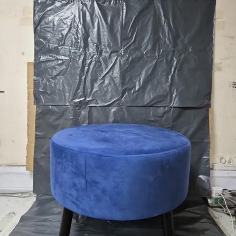 MY HOME STORIES FOOTSTOOL WITH GOLD TIPPED LEGS IN NAVY