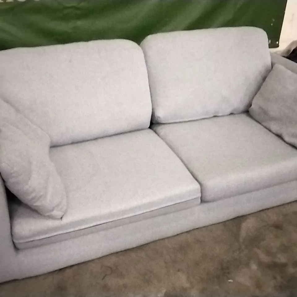 QUALITY DESIGNER BLUE/GREY FABRIC 3 SEATER SOFA
