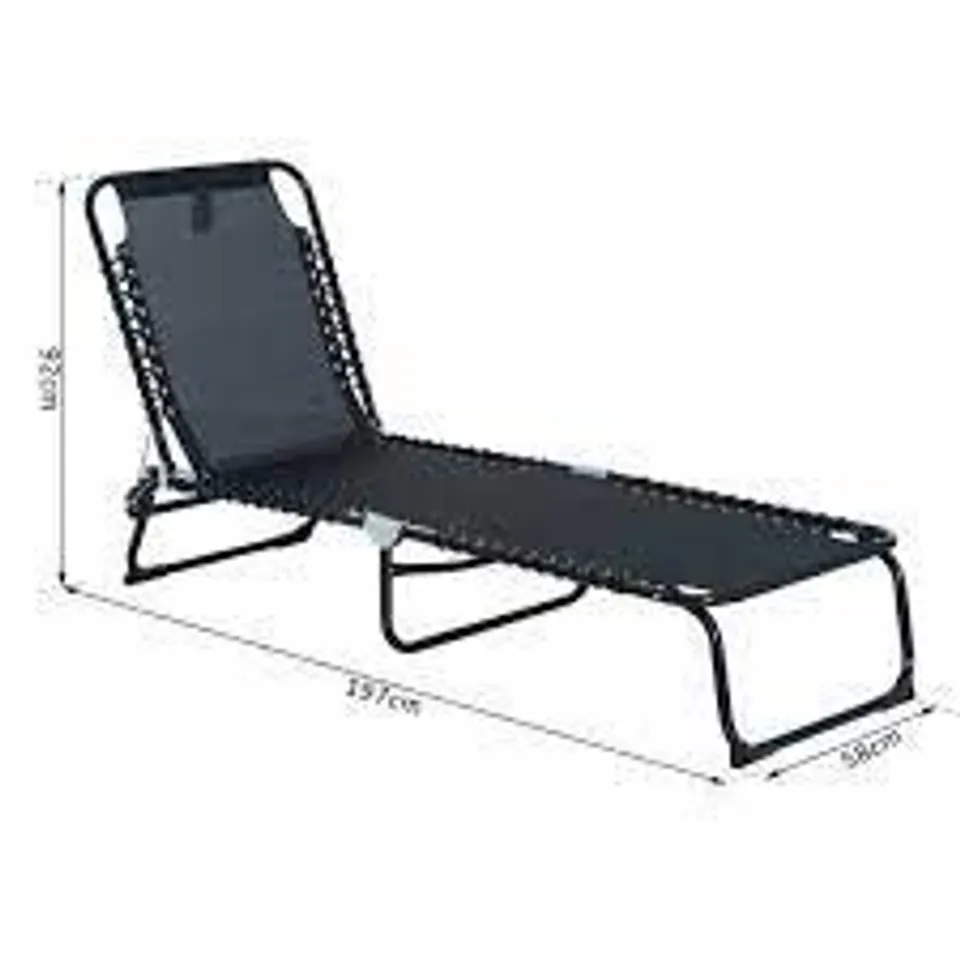 BOXED ARKIN BLACK RECLINING SUN LOUNGER (1 BOX)