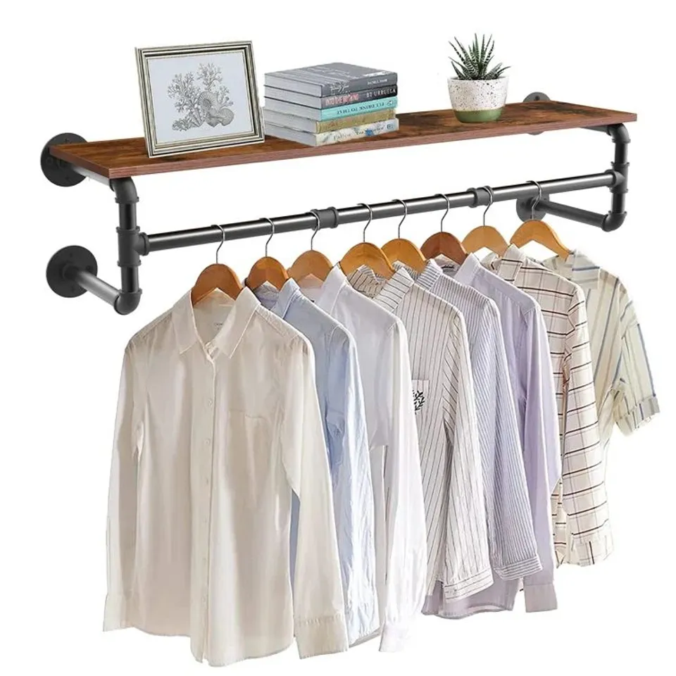 BOXED OLAVO 104CM WALL MOUNTED CLOTHES RACK (1 BOX)