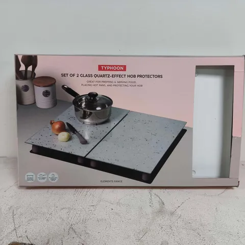 TYPHOON ELEMENTS SET OF 2 QUARTZ-EFFECT HOB PROTECTORS - COLLECTION ONLY - GLASS