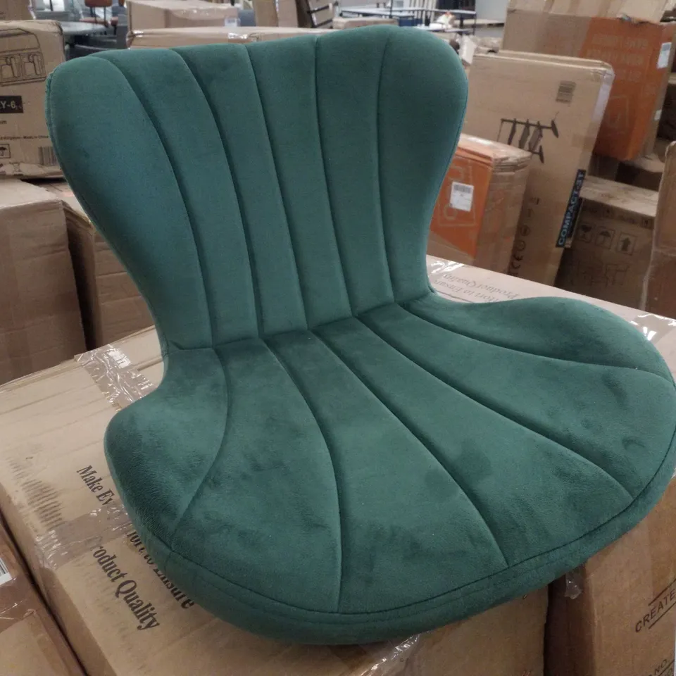 BOXED SET OF 2 VELVET DINING CHAIRS - DARK GREEN