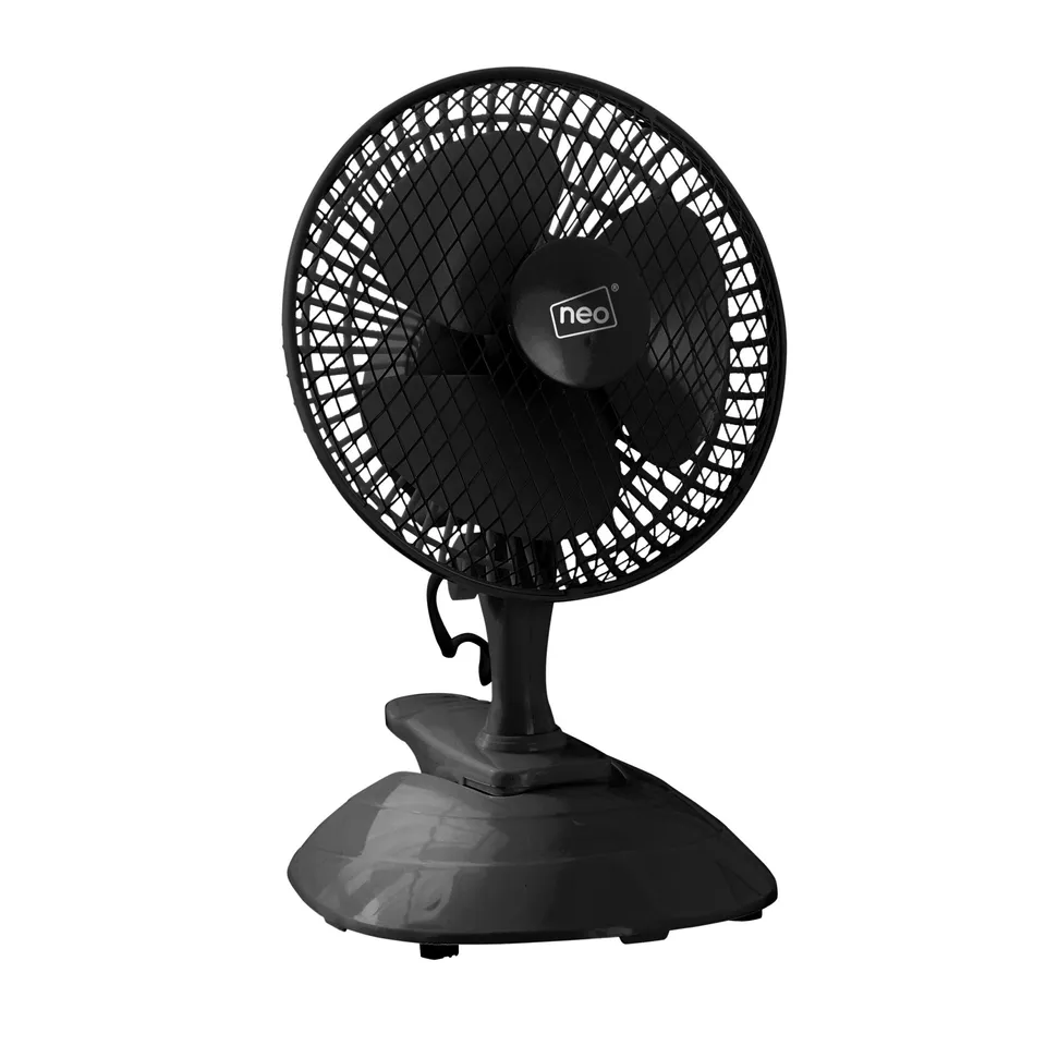 BOXED NEO MINI CLIP BASE MOUNT DESK FAN - BLACK 