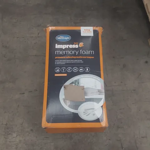 BOXED SILENTNIGHT 500 IMPRESS MEMORY FOAM PRESSURE RELIEVING MATTRESS TOPPER - KING SIZE