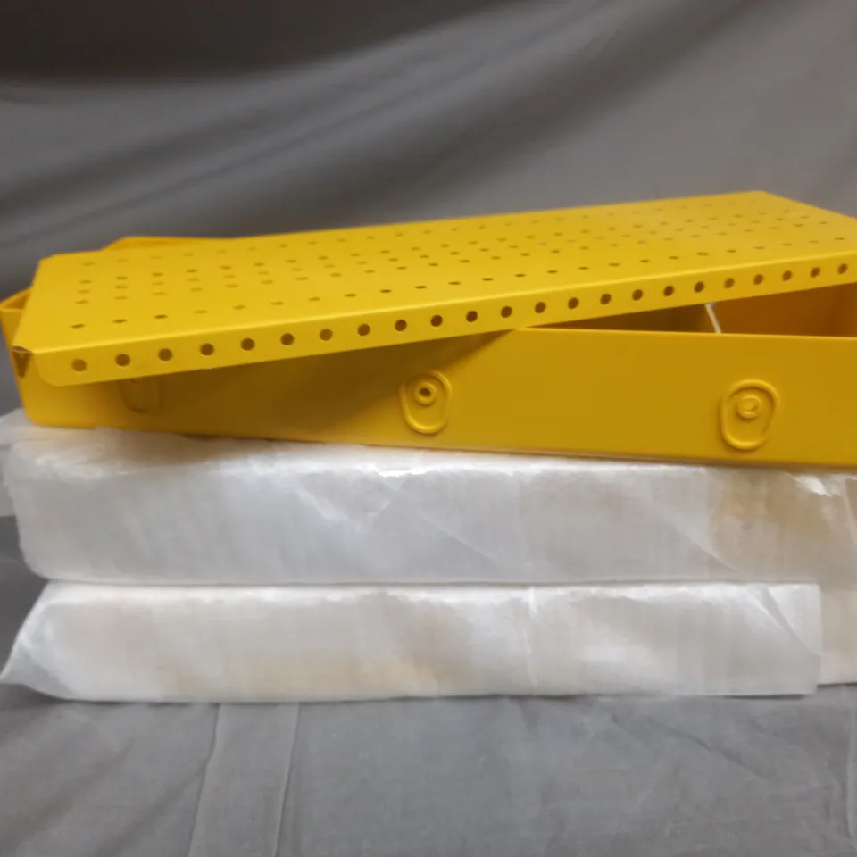 3 YELLOW BOXED MACCANO TIN STORAGE BOXES