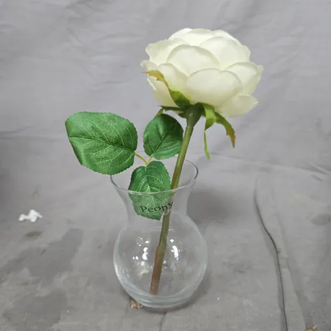 BOX OF 4 ASSORTED ITEMS TO INCLUDE: PEONY FAKE ROSE