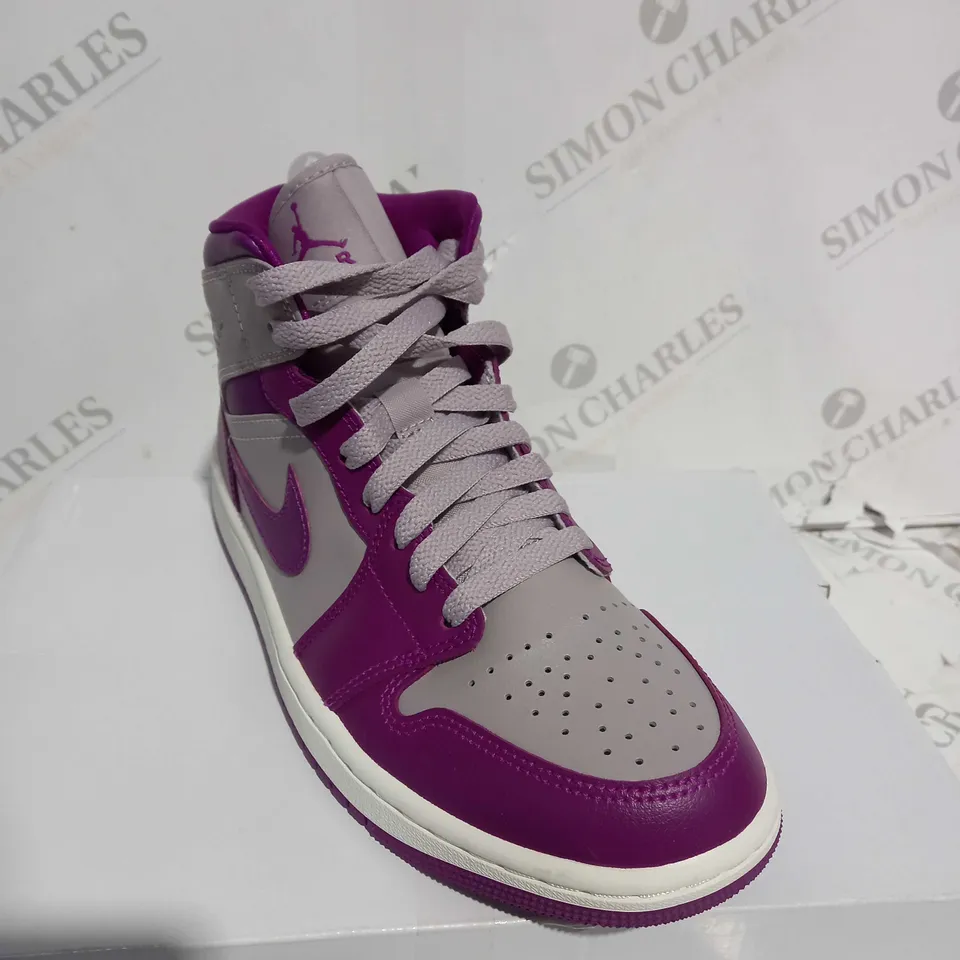 BOXED WOMENS AIR JORDAN 1 MID PURPLE & GREY - UK SIZE 5.5