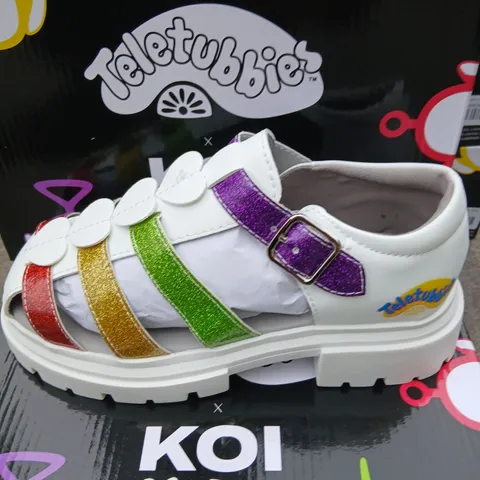 KOI KIDZ TELETUBBIES GLITTER RAINBOW SANDALS – WHITE, UK 13
