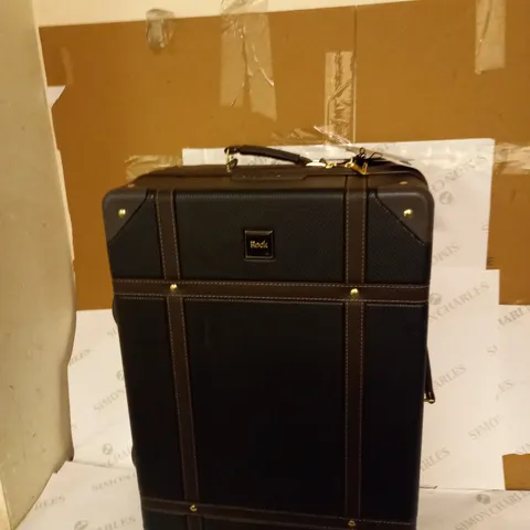 VINTAGE MEDIUM 8 WHEEL SUITCASE - BLACK 
