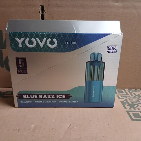 YOVO VAPE POD KIT – BLUE RAZZ ICE FLAVOUR, 5 PODS 