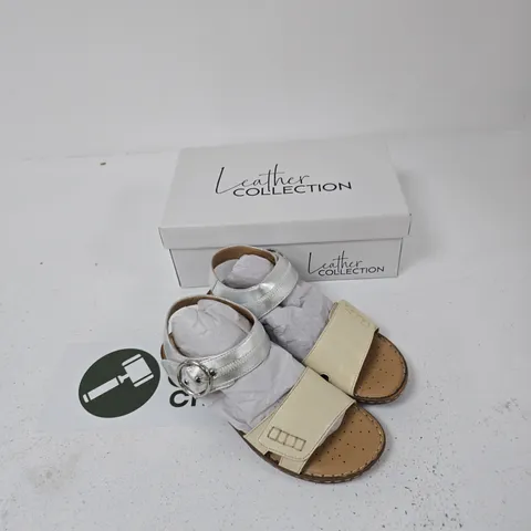 LEATHER COLLECTION NATASHA SANDALS – BEIGE, UK 8