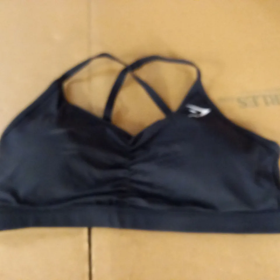 GYMSHARK BLACK SPORTS BRA - L