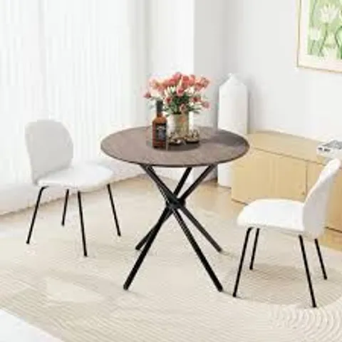 BOXED FONTANA KD 80CM OAK TABLE - BROWN/BLACK (1 BOX)