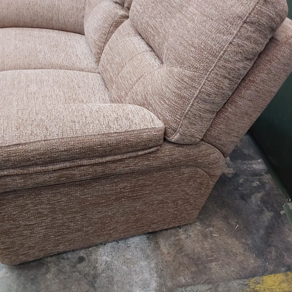 QUALITY BRITISH DESIGNER G PLAN SEATTLE TWO SEATER SOFA BOUCLE COCOA FABRIC 