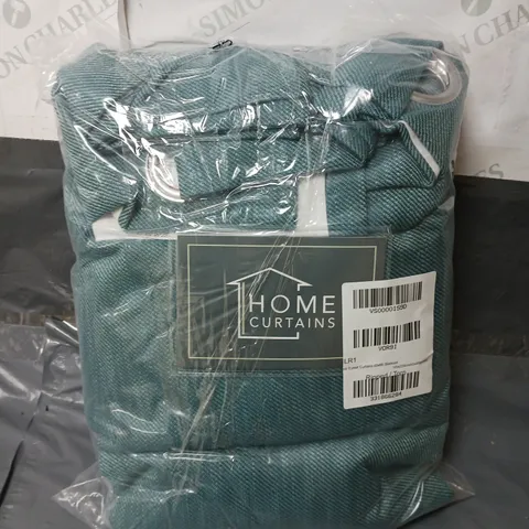 ROSSI BLACKOUT EYELET CURTAINS IN TEAL - 165CM X 229CM