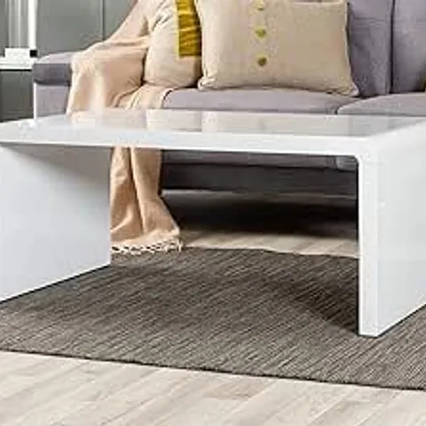 BOXED ENZO RECTANGULAR WHITE HIGH GLOSS COFFEE TABLE (1 BOX)
