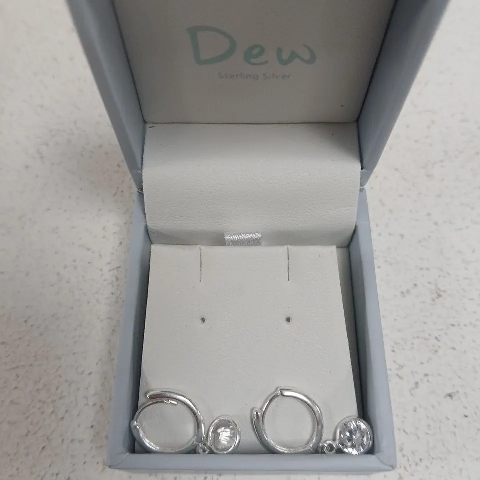 DEW STERLING SILVER JEWELLERY – EARRINGS IN PRESENTATION BOX (BOXED)