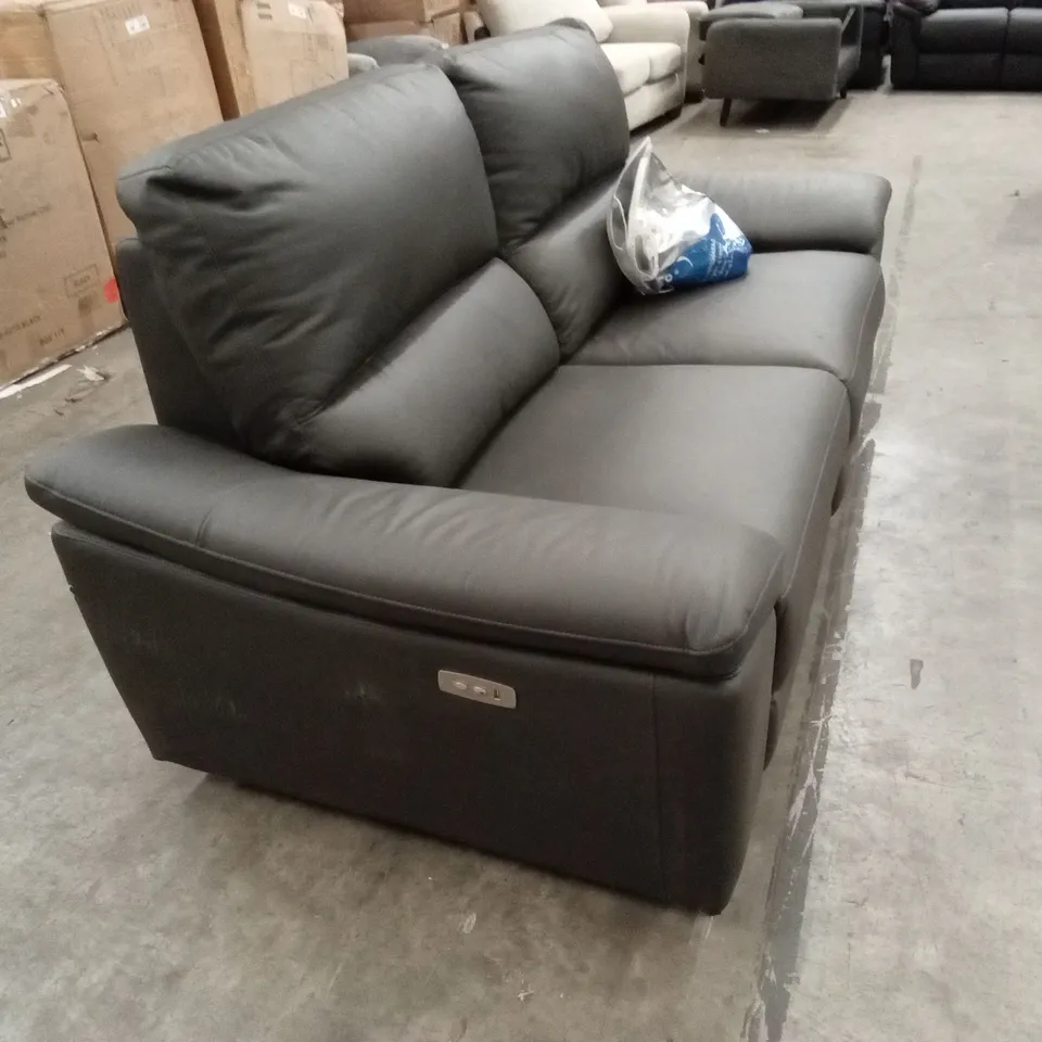 PAVILION 3 SEATER LEATHER/FAUX LEATHER POWER RECLINER SOFA - CHARCOAL RRP £1049