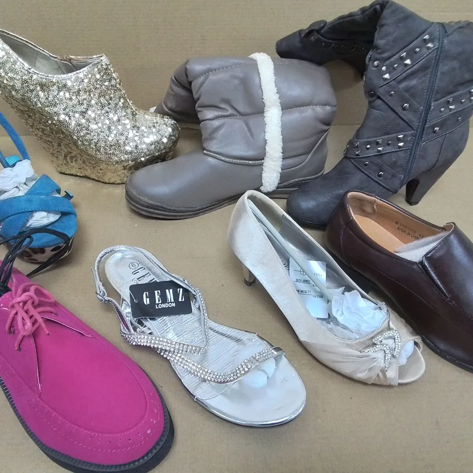 LOT OF 10 ASSORTED PAIRS OF SHOES TO INCLUDE GEMS LONDON AND MONTIS ALBANI - VARIOUS SIZES