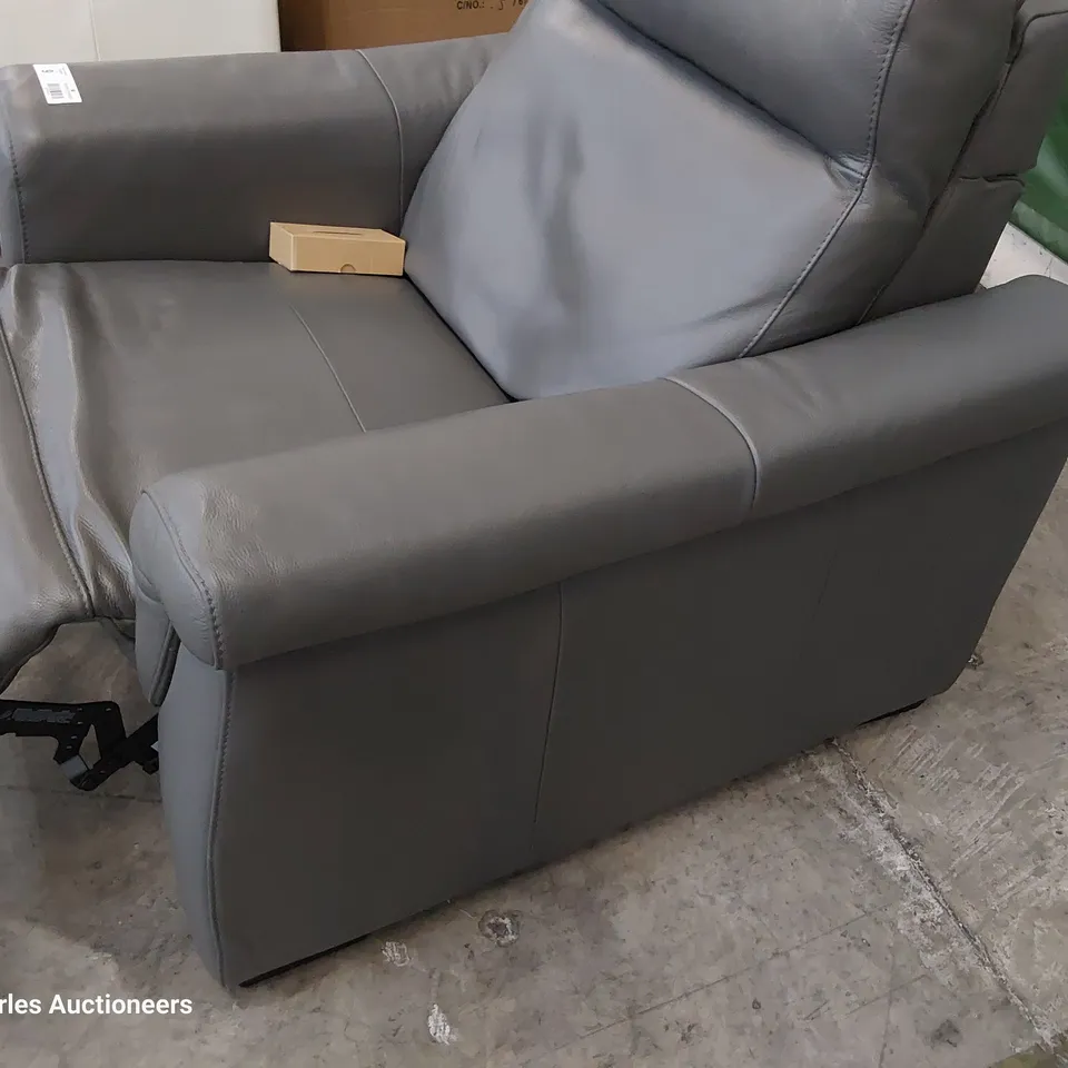 QUALITY ITALIAN DESIGNER ADRIANO POWER RECLINING EASY CHAIR CHARCOAL LEATHER 