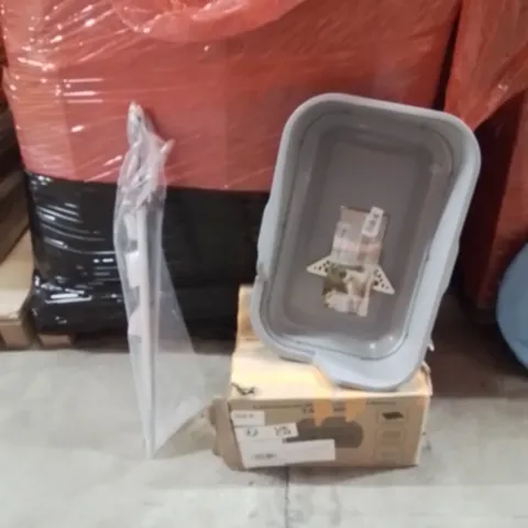 PALLET OF ASSORTED HOUSEHOLD GOODS AND PRODUCTS TO INCLUDE;CHAPATI MAKER,CAT TRAY,KIDS SWORD