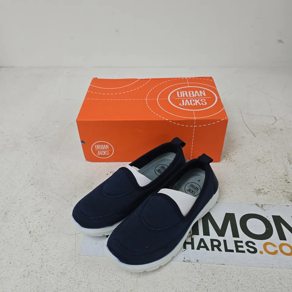 UK 4 URBAN JACKS GEORGIA NAVY SLIP-ON SHOES