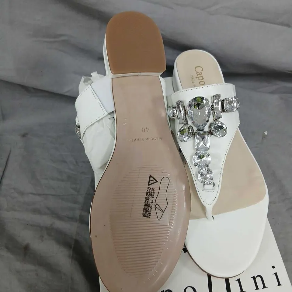CAPOLLINI ANABELLE WHITE SANDALS – UK 7 (EU 40)